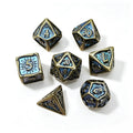 Solar Crest Blue 7-Piece Metal Dice Set
