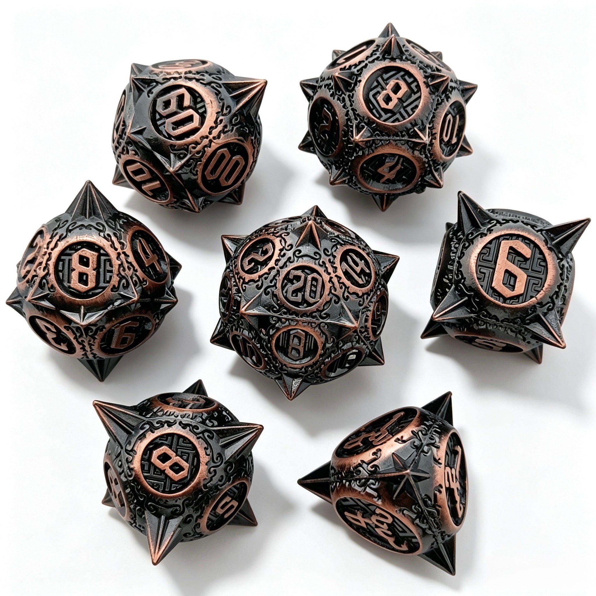 Virus Bronze 7-Piece Metal Dice Set