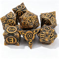 Ancient Clockwork Gold 7-Piece Metal Dice Set