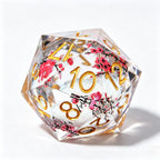 Clear Sakura Liquid Core 7-Piece Dice Set