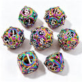 Dragon Swirl Rainbow 7-Piece Metal Dice Set