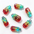 Red-Green Iridescent Flakes Bullet Solid Core 7-Piece Dice Set