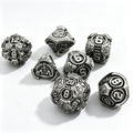 Steampunk Silver 7-Piece Metal Dice Set