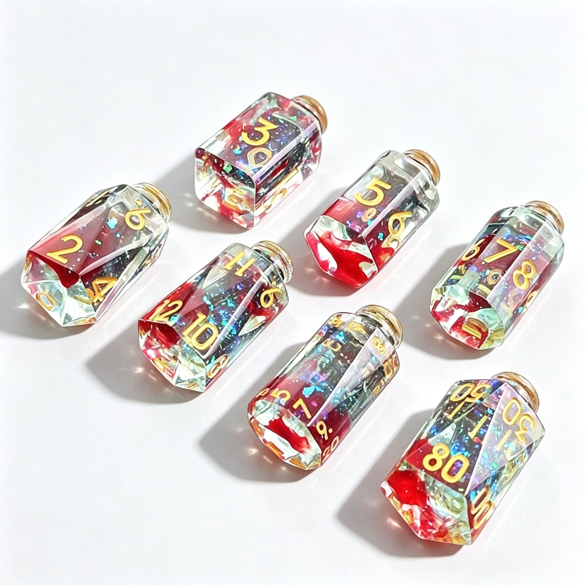 Bloody Glitter Bullet Solid Core 7-Piece Dice Set
