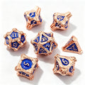 Wooden Swirl Copper 7-Piece Metal Dice Set