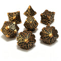 Geometrical Bronze 7-Piece Metal Dice Set