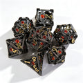 Ruby Eye Black 7-Piece Metal Dice Set