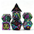 Glided Armory Black Rainbow 7-Piece Metal Dice Set