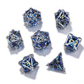 Vanguard Silver Blue 7-Piece Metal Dice Set