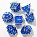 Dragon Totem Silver Blue 7-Piece Metal Dice Set