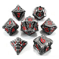 Textured Dragon Black 7-Piece Metal Dice Set