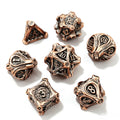 Wooden Swirl Bronze 7-Piece Metal Dice Set