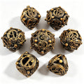 Dragon Swirl Bronze 7-Piece Metal Dice Set