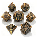 Dragon Spikes Gold 7-Piece Metal Dice Set