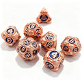 Steampunk Copper 7-Piece Metal Dice Set