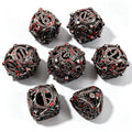 Dragon Swirl Bloody Red 7-Piece Metal Dice Set
