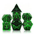 Glided Armory Green 7-Piece Metal Dice Set