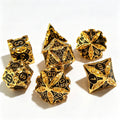 Geometrical Gold Black 7-Piece Metal Dice Set