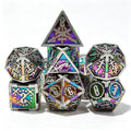 Glided Armory Silver Rainbow 7-Piece Metal Dice Set