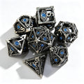 Sapphire Eye Black 7-Piece Metal Dice Set