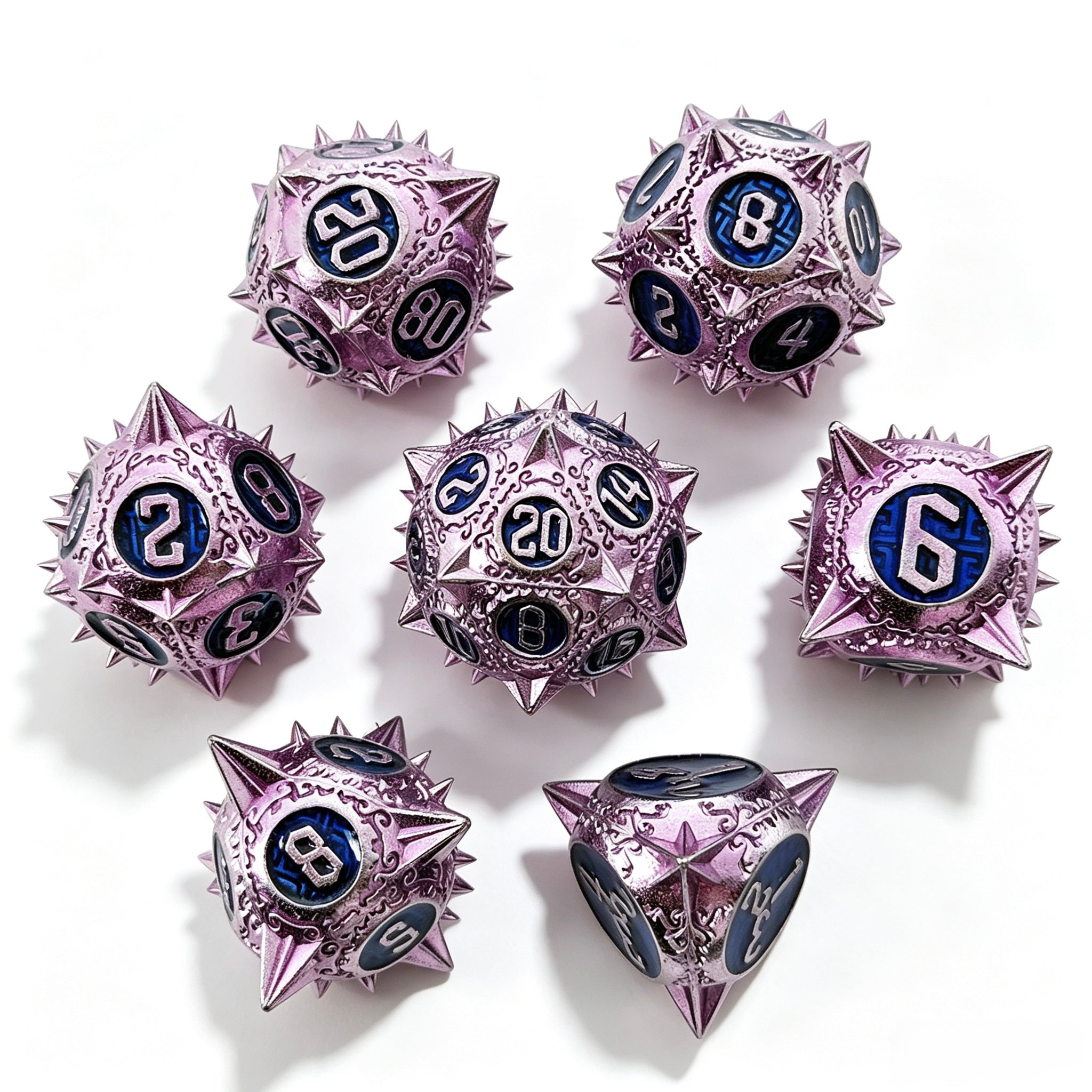 Virus Purple 7-Piece Metal Dice Set