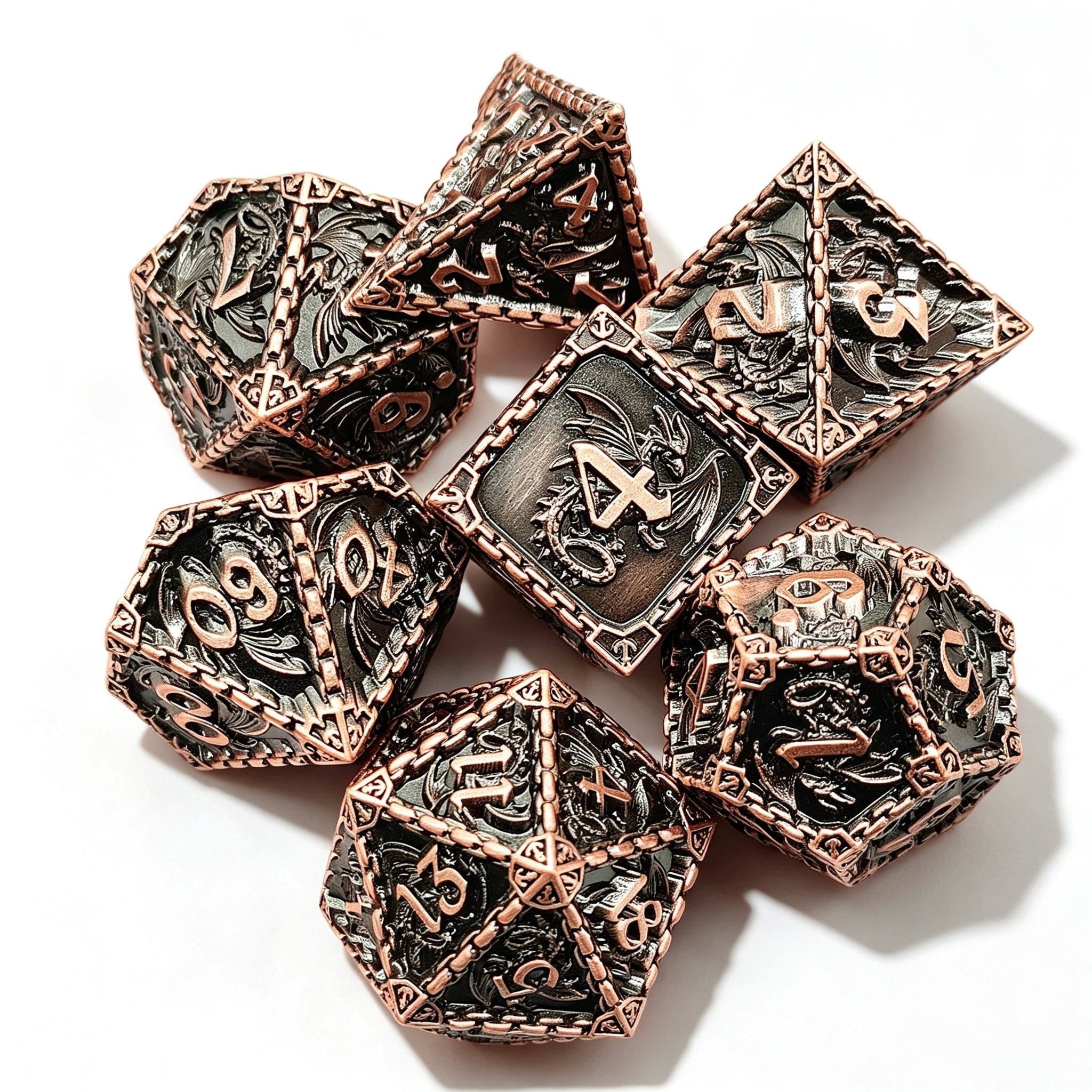 Dragon Totem Bronze 7-Piece Metal Dice Set