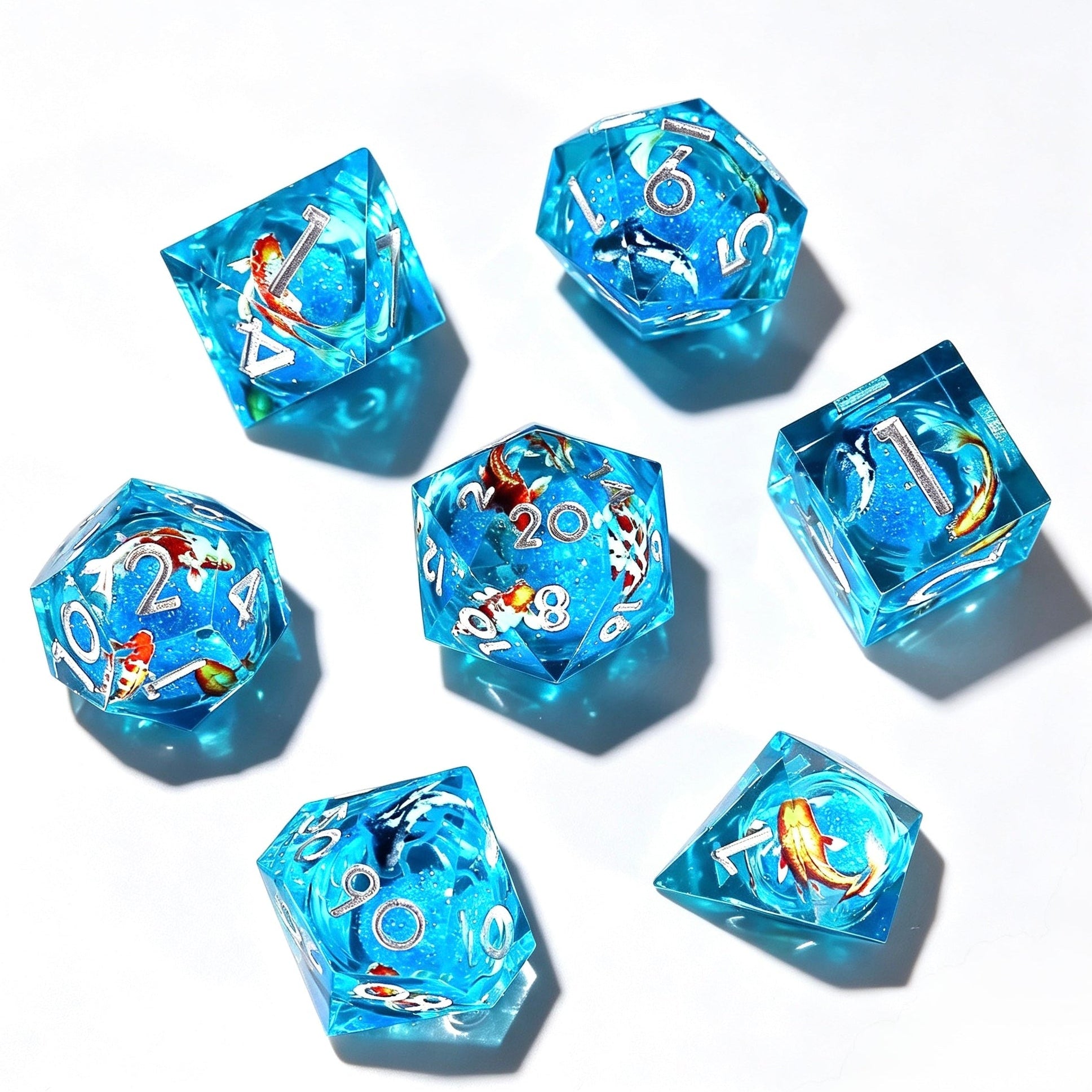 Lagoon Koi Liquid Core 7-Piece Dice Set