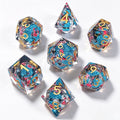 Blue Sakura Liquid Core 7-Piece Dice Set