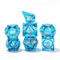 Sky Blue Liquid Core 7-Piece Dice Set