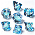 Gradient Black-Blue Glitter Liquid Core 7-Piece Dice Set