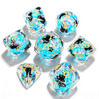 Blue Cat Diamond-Cut 7-Piece Dice Set (Glow-in-Dark)