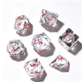 Silver Sakura Liquid Core 7-Piece Dice Set