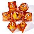 Orange Mad Scientist Liquid Core 7-Piece Dice Set