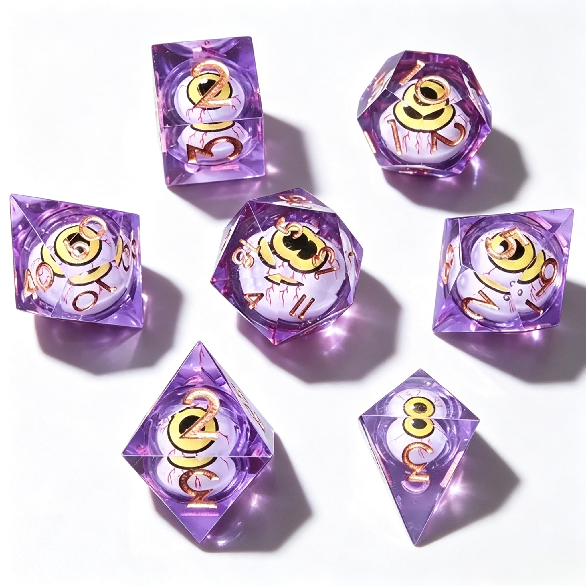 Purple Mad Scientist Liquid Core 7-Piece Dice Set