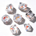 Silver Koi Liquid Core 7-Piece Dice Set