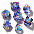 Breezy Gradient Flowers Liquid Core 7-Piece Dice Set