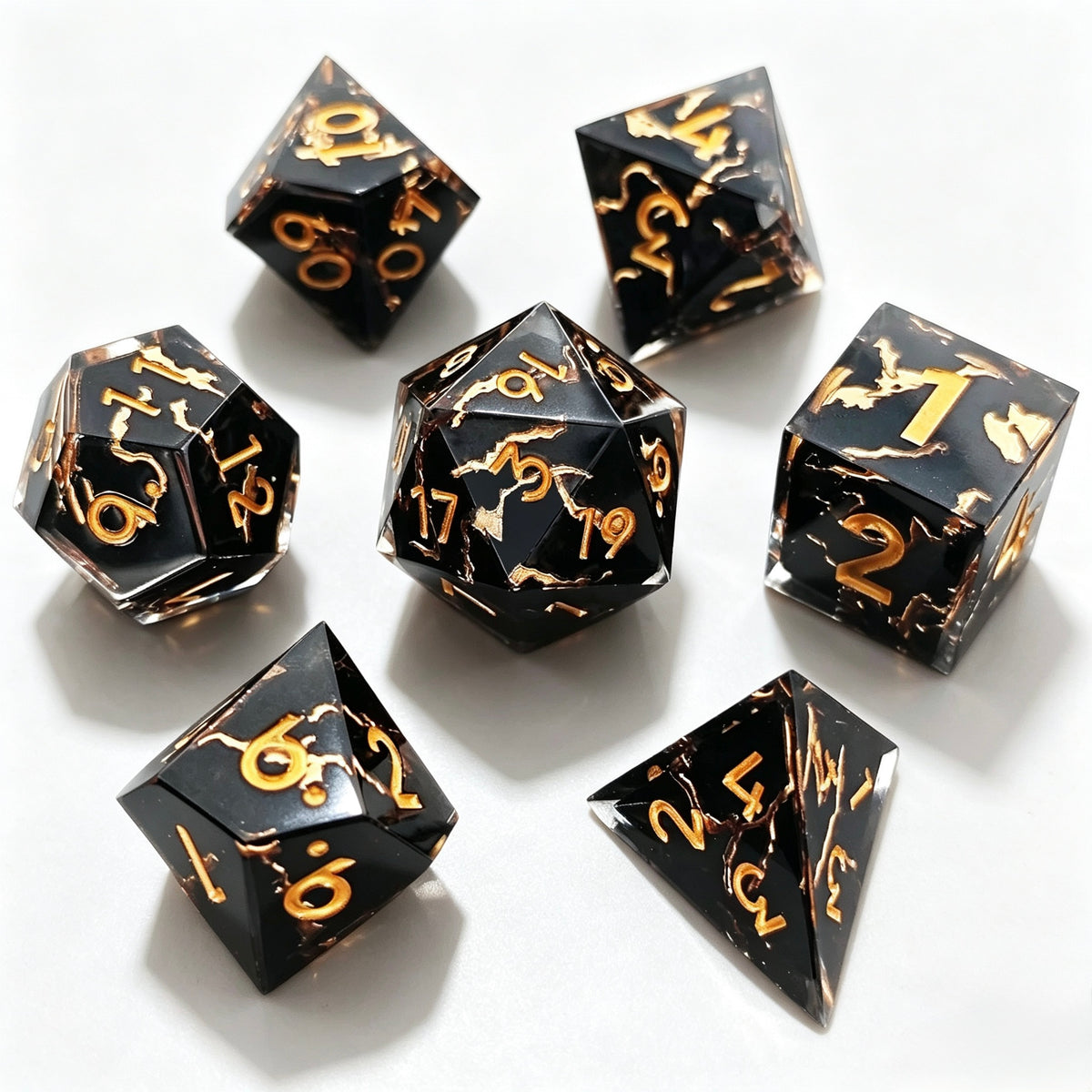 Volcanic Cracks Solid Core 7-Piece Dice Set