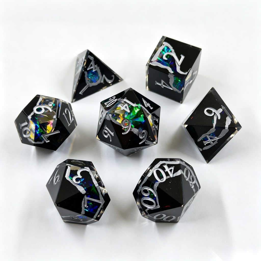 Galactic Rift Black Solid Core 7-Piece Dice Set