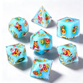 Santa Ice Blue Solid Core 7-Piece Dice Set