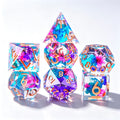 Dual Flower Solid Core 7-Piece Dice Set