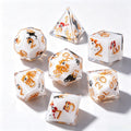 White Dog Mix Solid Core 7-Piece Dice Set