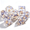 Procelain Butterfly Glitter Solid Core 7-Piece Dice Set