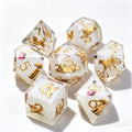 Golden Retriever Glitter Solid Core 7-Piece Dice Set