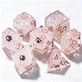 Blush Paws Glitter Solid Core 7-Piece Dice Set