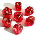 Ruby Diamond-Cut 7-Piece Resin Dice Set