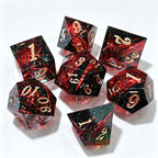 Red Weave Solid Core 7-Piece Dice Set