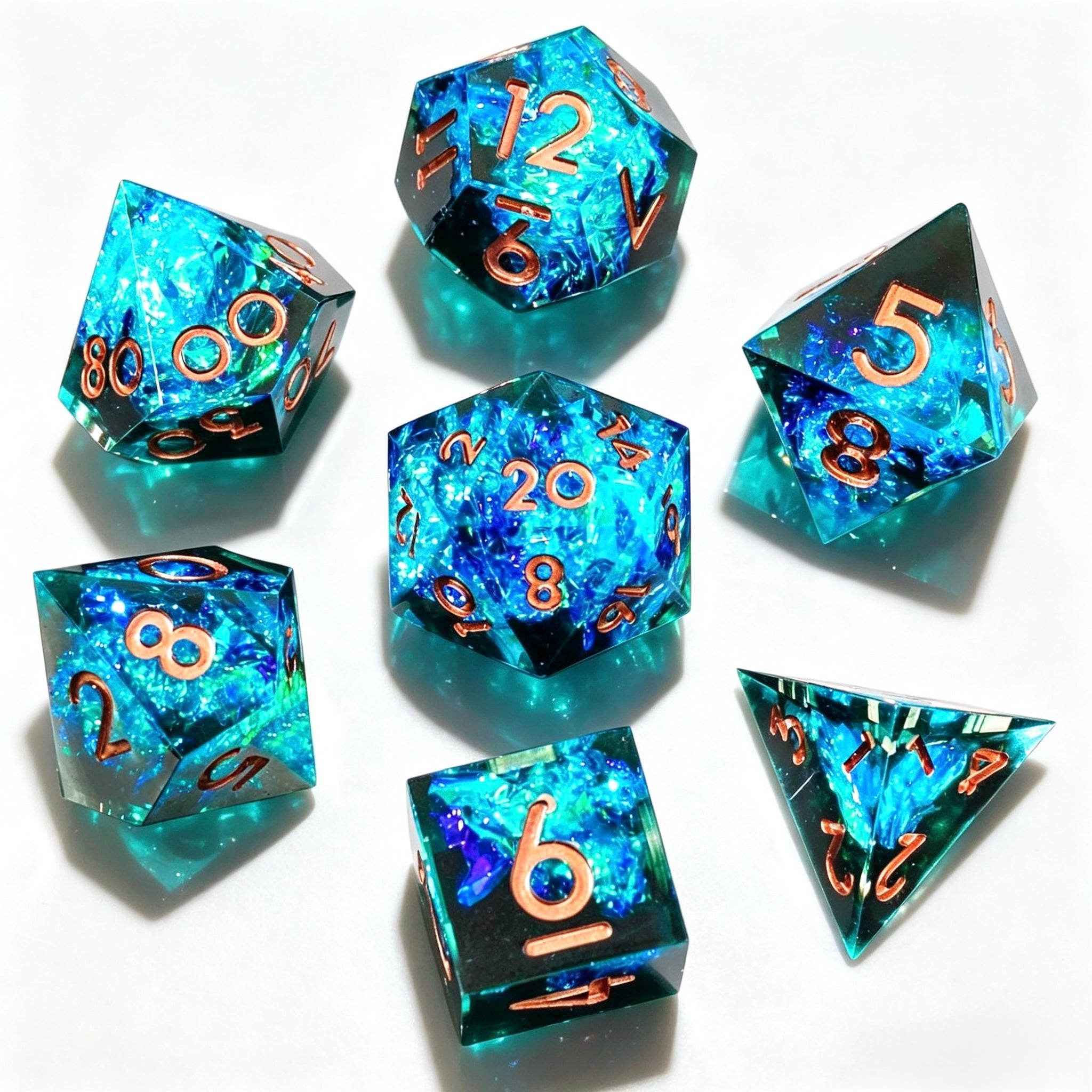 Glacier Magic Solid Core 7-Piece Dice Set