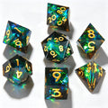 Emerald Shadow Solid Core 7-Piece Dice Set