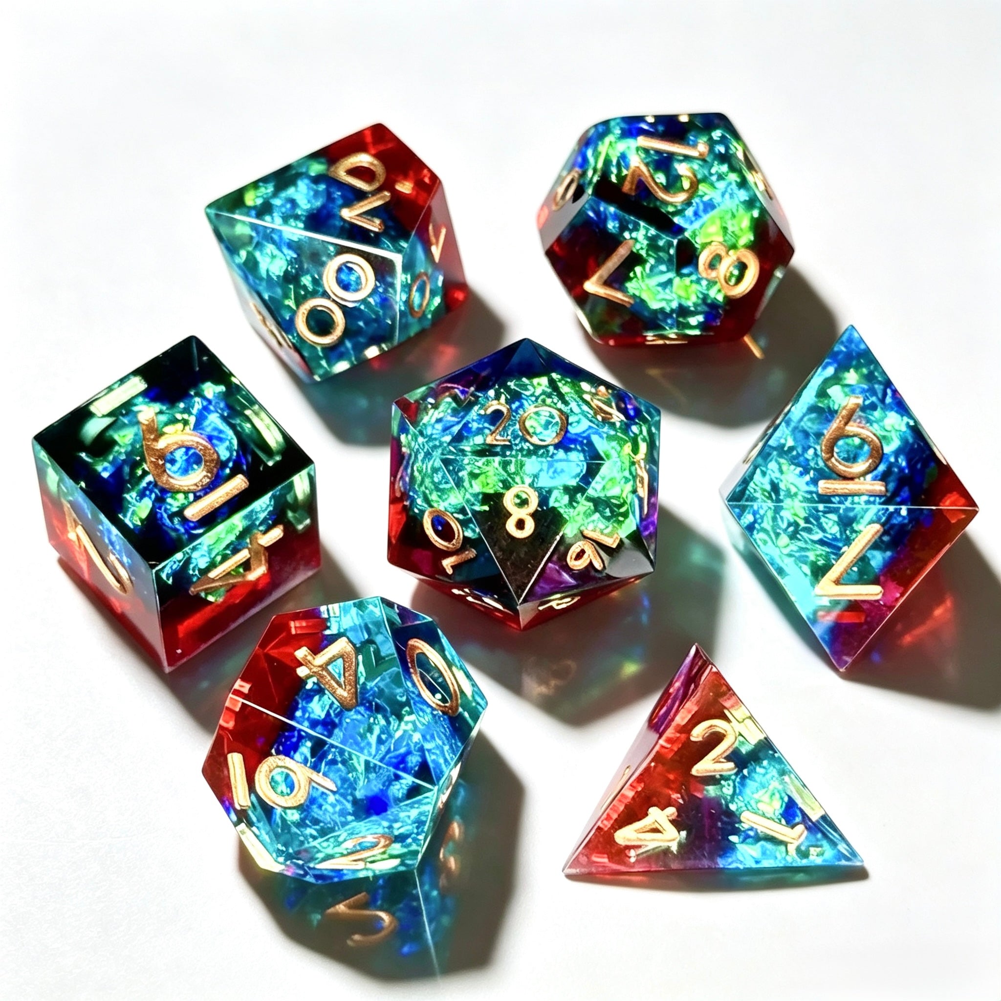 Chromatic Flare Solid Core 7-Piece Dice Set