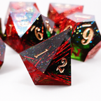 Red Weave Solid Core 7-Piece Dice Set